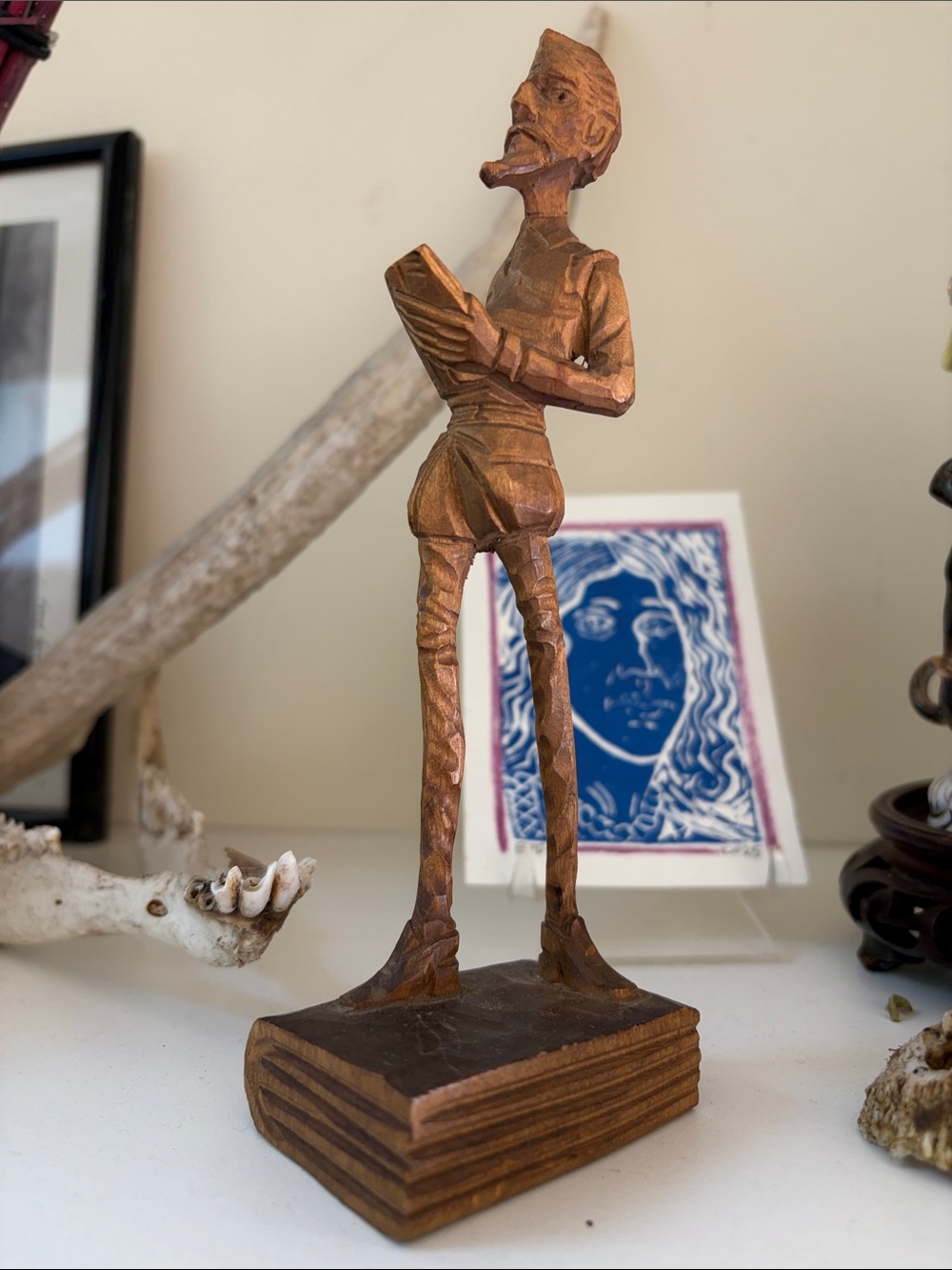 Vintage ‘Don Quixote’ Hand Carved Wood Figure